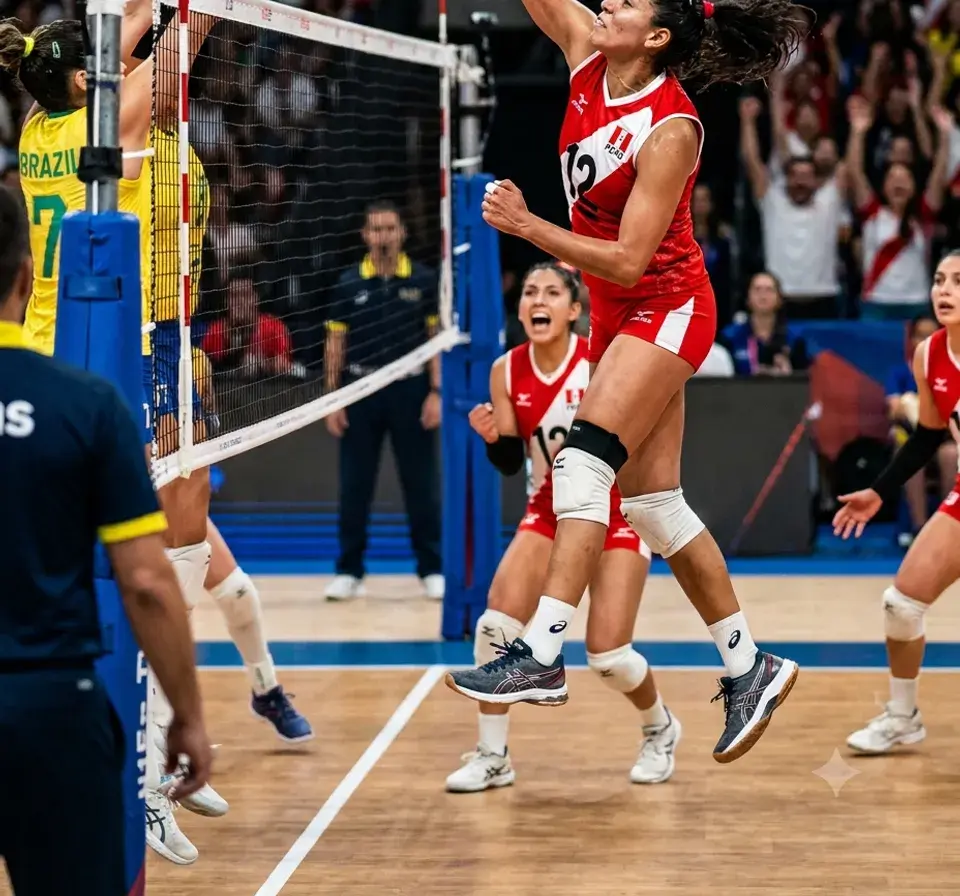 Deportista de voleibol en acción